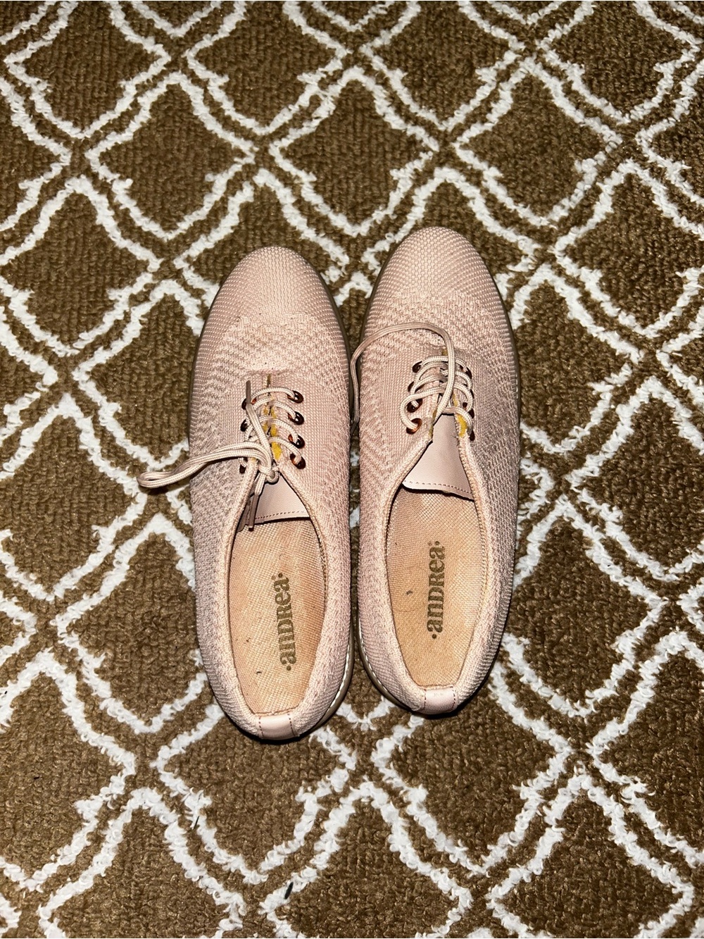 ANDREA FENZI Blush Pink Knit Lace-Up Platform Sneakers